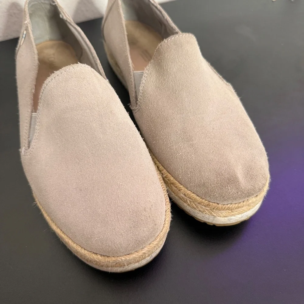 TOMS Palma Suede Platform‎ Espadrille Slip On Jute Shoes Womens 10 Minimalist